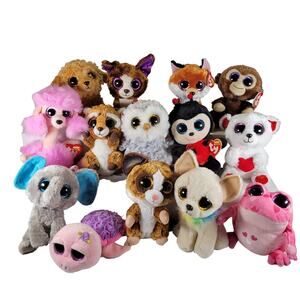 Lot of 14 TY Beanie Boos Plush Stuffed Animal Collectible Toys Daycare Preschool